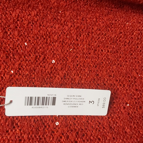 Chicos Red Sweater, Size 3, Style #: 570189814 - Picture 2 of 4